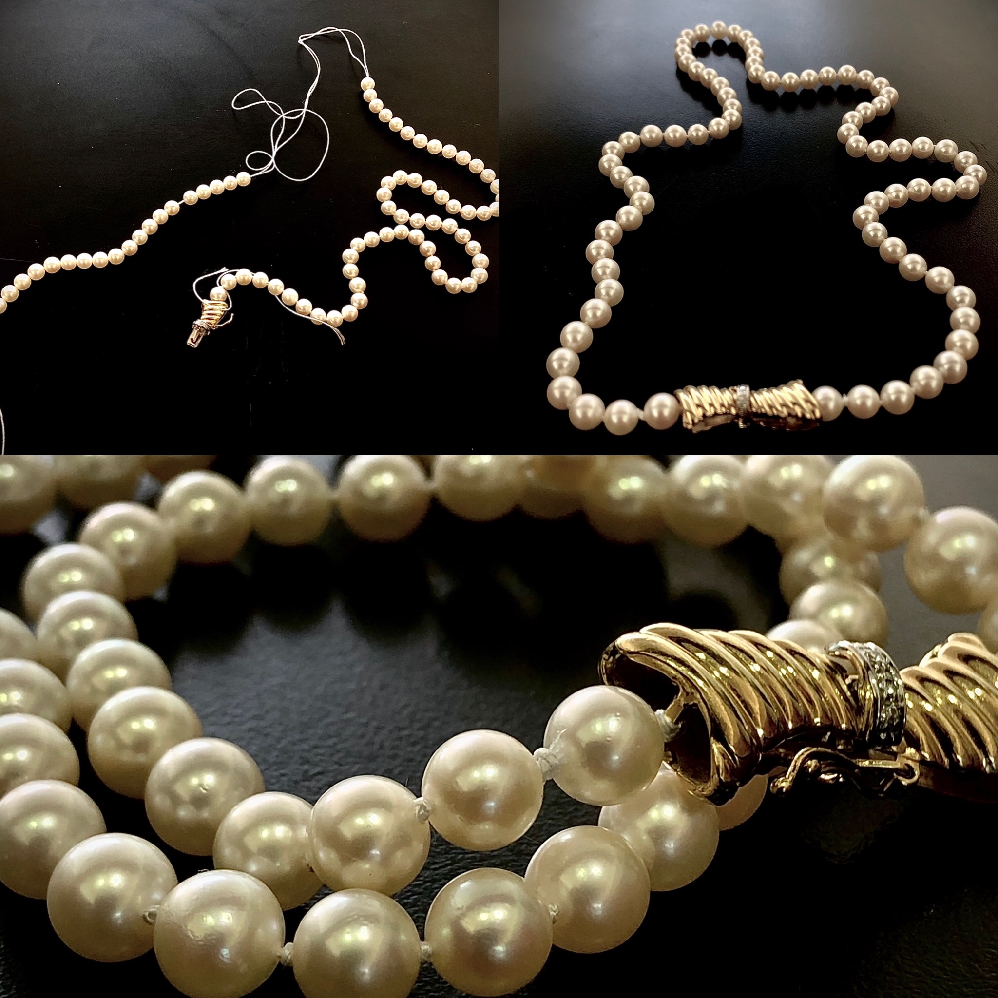 Restring pearl necklace